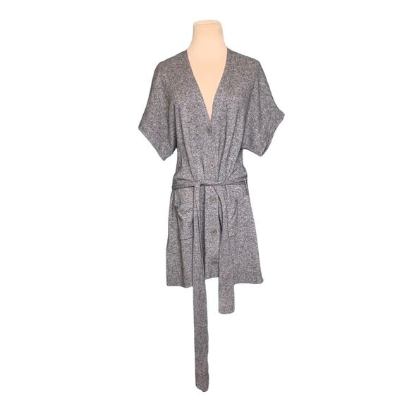 BCBG Max Azria gray short sleeves buttoned cardigan sweater M - Picture 1 of 9